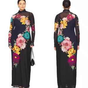 AFRM Shailene Placement Print Midi Dress XXL